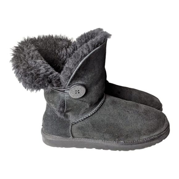 UGG Bailey Button 'Black' Winter Boot Size 9 - Picture 3 of 9